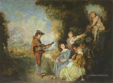 la leçon d’amour Jean Antoine Watteau Peinture à l'huile